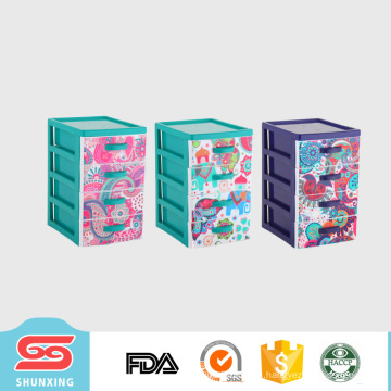 Cajón de plástico de 4 capas hermosa caja de almacenamiento con material de alta calidad
